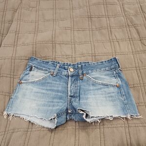 We Are Replay Distressed Denim Jean Shorts Size 33!